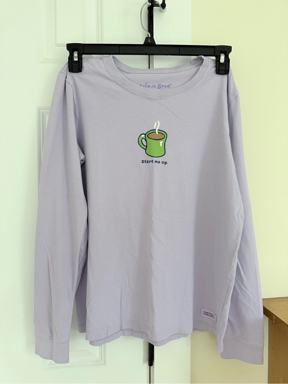Life Is Good Lavender Crewneck Long Sleeve Tee